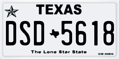 TX license plate DSD5618