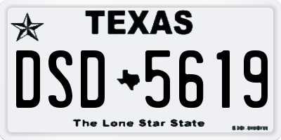 TX license plate DSD5619