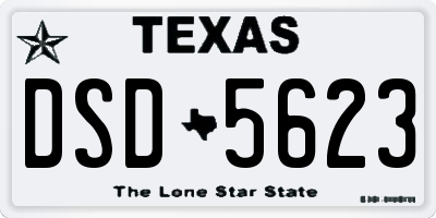 TX license plate DSD5623