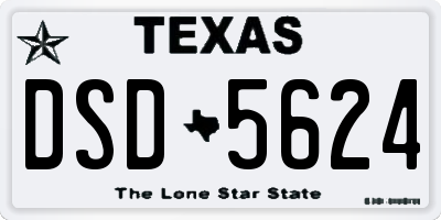 TX license plate DSD5624