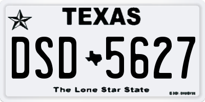 TX license plate DSD5627