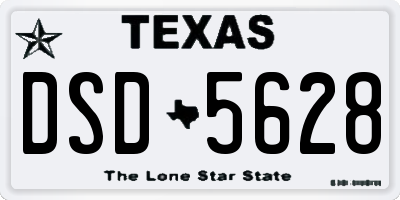 TX license plate DSD5628