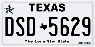 TX license plate DSD5629