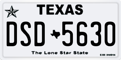 TX license plate DSD5630