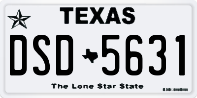 TX license plate DSD5631