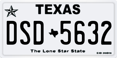 TX license plate DSD5632