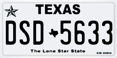 TX license plate DSD5633