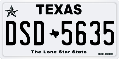 TX license plate DSD5635