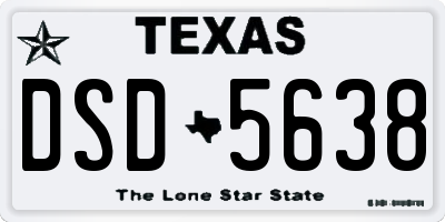TX license plate DSD5638