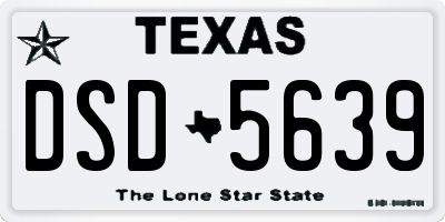 TX license plate DSD5639
