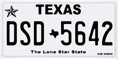 TX license plate DSD5642