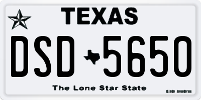 TX license plate DSD5650