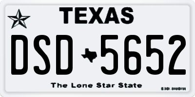 TX license plate DSD5652