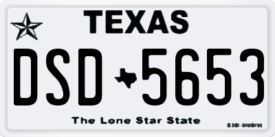 TX license plate DSD5653