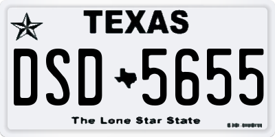 TX license plate DSD5655
