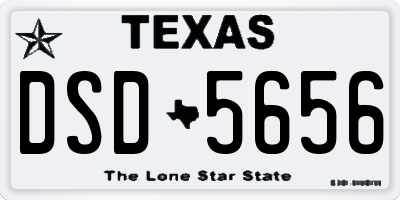 TX license plate DSD5656