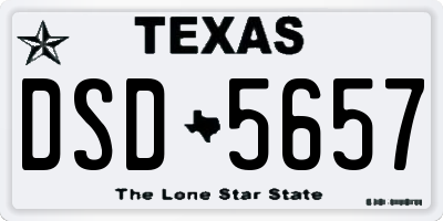 TX license plate DSD5657