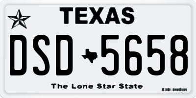 TX license plate DSD5658