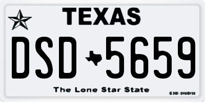 TX license plate DSD5659