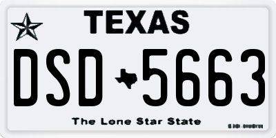 TX license plate DSD5663