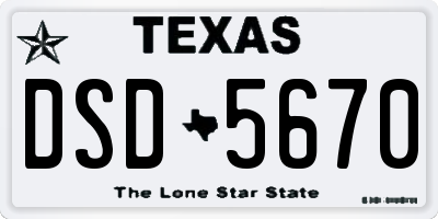 TX license plate DSD5670