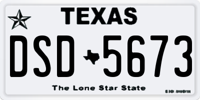 TX license plate DSD5673