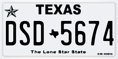 TX license plate DSD5674