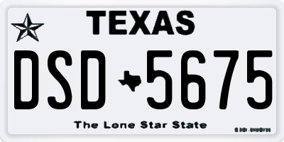 TX license plate DSD5675