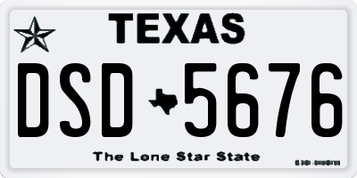 TX license plate DSD5676