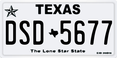 TX license plate DSD5677