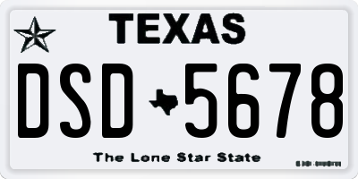 TX license plate DSD5678