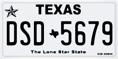 TX license plate DSD5679