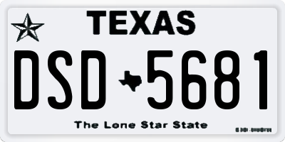 TX license plate DSD5681