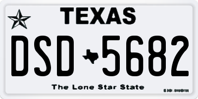 TX license plate DSD5682