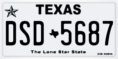 TX license plate DSD5687