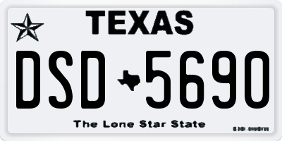 TX license plate DSD5690