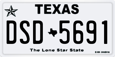 TX license plate DSD5691