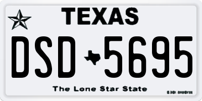 TX license plate DSD5695
