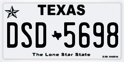 TX license plate DSD5698
