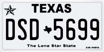 TX license plate DSD5699