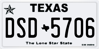 TX license plate DSD5706