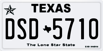 TX license plate DSD5710