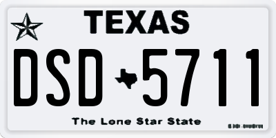 TX license plate DSD5711