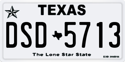 TX license plate DSD5713