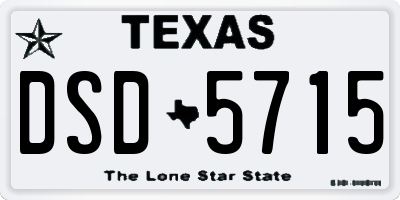 TX license plate DSD5715