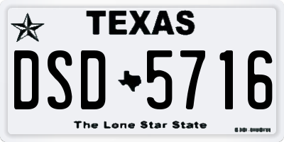 TX license plate DSD5716
