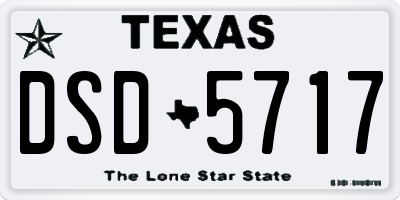 TX license plate DSD5717