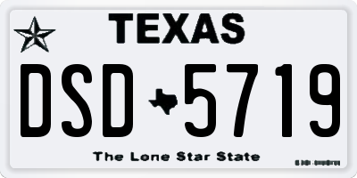 TX license plate DSD5719