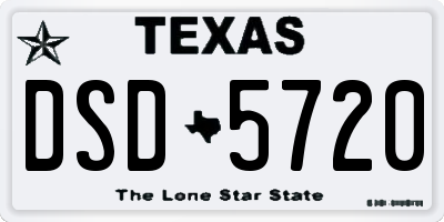 TX license plate DSD5720