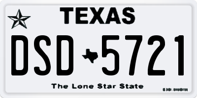 TX license plate DSD5721